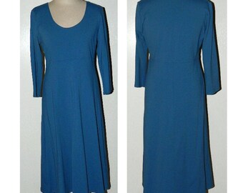 Blue Knit Dress - Vintage Casual Wear Dress