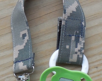 Air Force Baby Military Baby Pacifier Holder US Air Force ABU Fabric Pacifier Holder Binky Clip