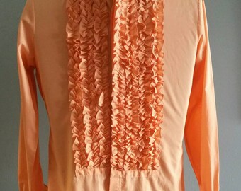 Vintage mens ruffled tuxedo shirt