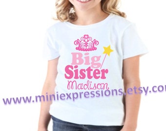 Princess BIG SISTER shirt Personalized