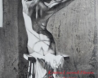 Fine Art Reproduction of a Charcoal Figure Drawing - "In the Sunlight, Strong"