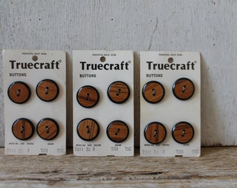 Vintage Faux Bois Button Collection