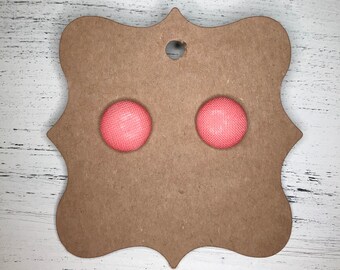 Coral earrings, button earrings