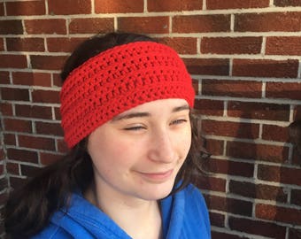 True Red Crocheted Earwarmer