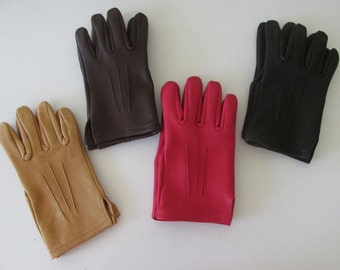Deerskin Leather Driving Gloves with Silking Design - 4 Colors to choose from - Made in the USA