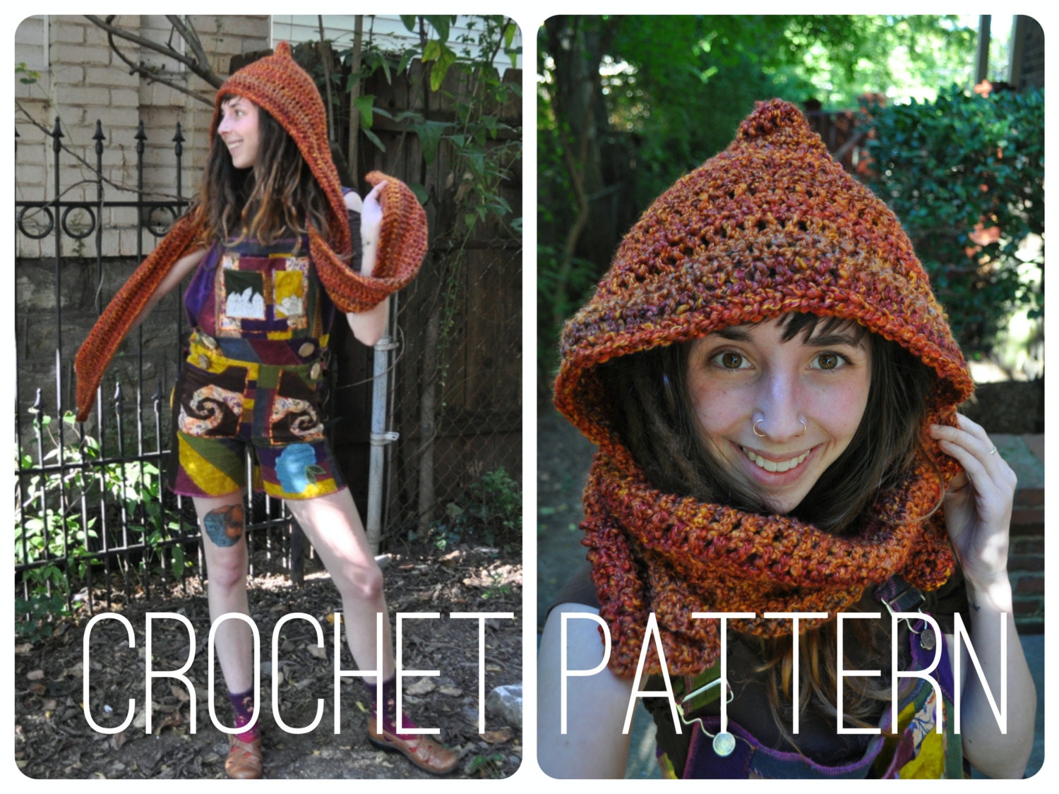 Download Crochet Pattern Pixie Hooded Scarf