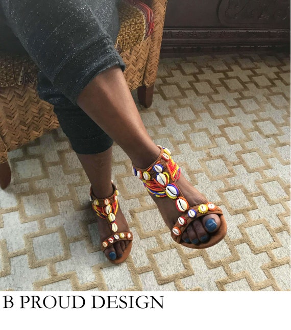 MASAI BEADED SANDALS