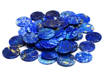 Lapis Lazuli Round Coins | Deep Blue Natural Gemstone| 20 mm & 18 mm Disc | 3mm Thickness| Lot of 5 Pieces.