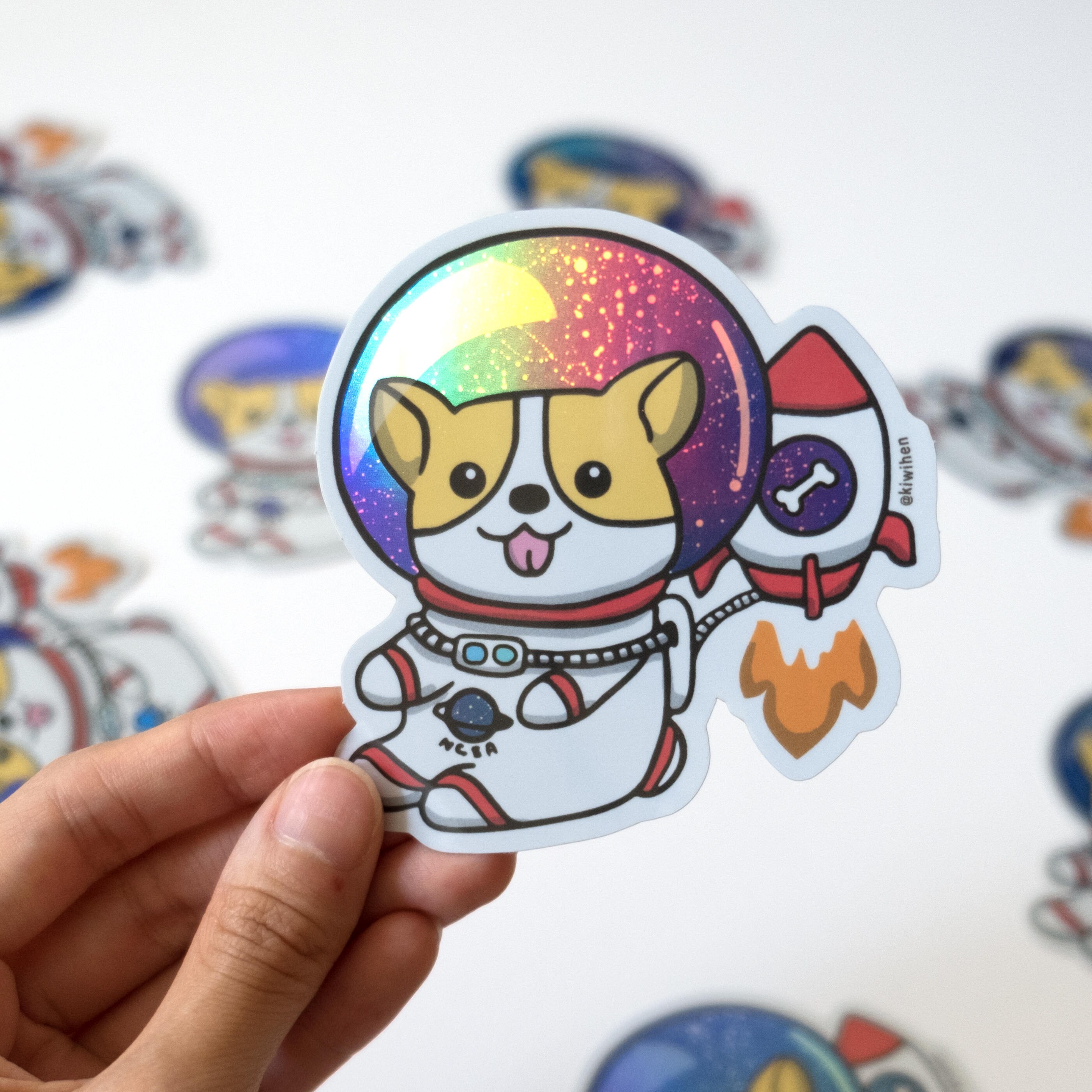 Holographic Stickers  Corgi Stickers  Vinyl Stickers  Die  Cut 