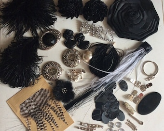 Fine Studio lot 20 items feathers finishes cabochons