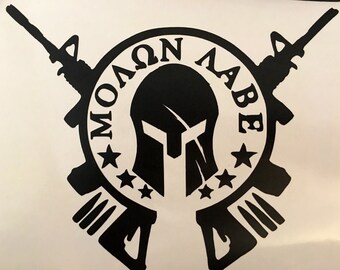 Spartan Helmet Variation Molon Labe Decal