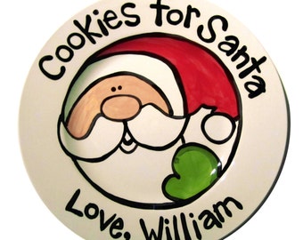 10" Love William Cookies for Santa Plate