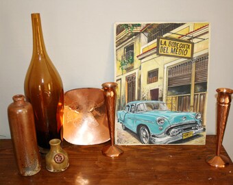 Kupfer Vase, Kerzenleuchter, 60s, mid century copper