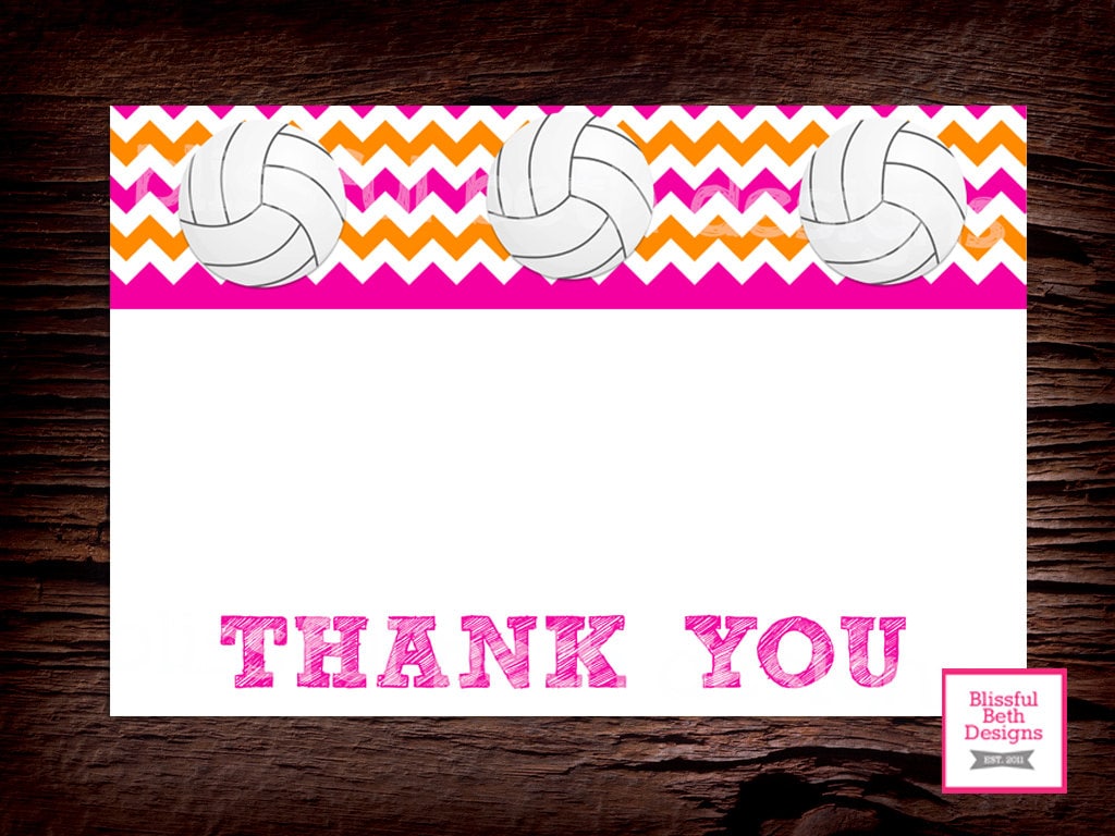 volleyball thank you cards