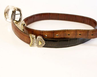 Vintage Leather Belt - Reversible black and brown size small (28)