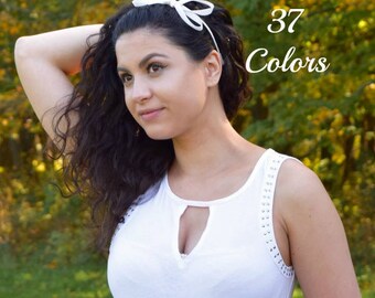 Headbands for Women, Ivory Headband, Satin Headband, Adult Headband, Headbands for Girls, Womens Headbands, Girls Headbands, Bow Headband,