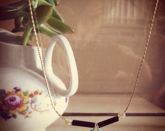 Hand-made necklace with vintage beads.