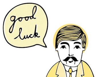 Wes Says Greeting Card - Good Luck (yellow)