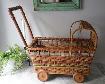 Wicker Doll Wagon