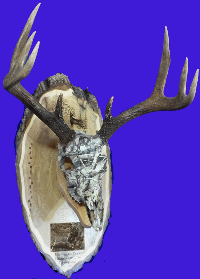 Hunting Gift European Mount Engraved Photo Deer Hunting