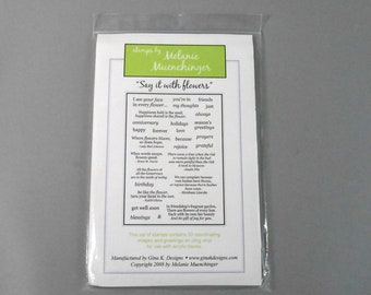 Gina K Designs Say It With Flowers Rubber Stamp Cling Stamp Set Destash