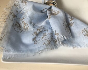 Soft cotton blue wedding napkins