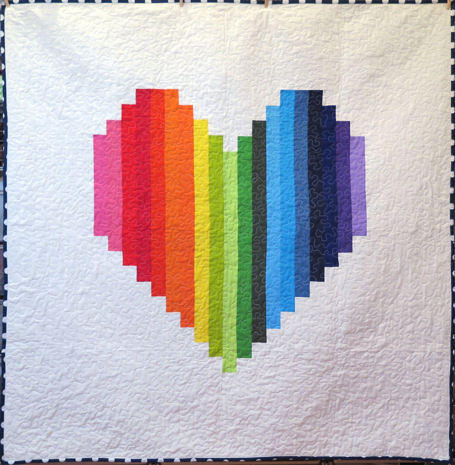 Rainbow Heart Quilt Rainbow Throw Quilt Pride Quilt