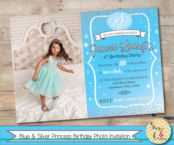 snowflake birthday invitation