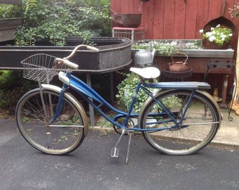 Vintage Sears bicycle, bike, girls bike, 1960s,sixties, yard art, garden decor