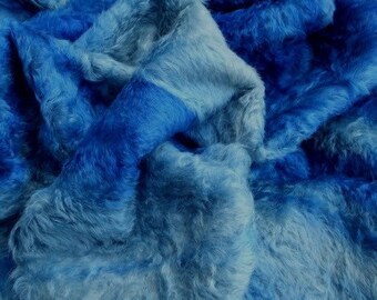 Fat 1/8 Royal Blue Batik German mohair 18mm dense/14in x 20in OR 36cn x 51cm