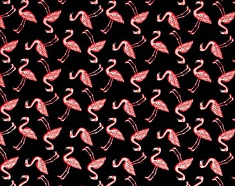 Blank Quilting Pink Lady Mini Flamingos 8495-99 Black **Half Yard Cuts**
