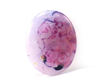 Pink Fizz Handmade Glass Lampwork Glass Cabochon