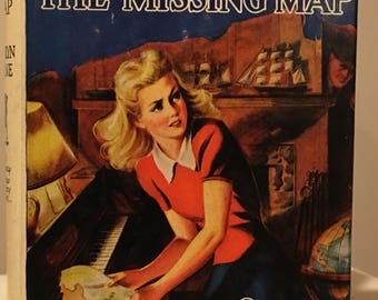 Nancy Drew - The Quest of the Missing Map by Carolyn Keene in White Spine Dust Jacket