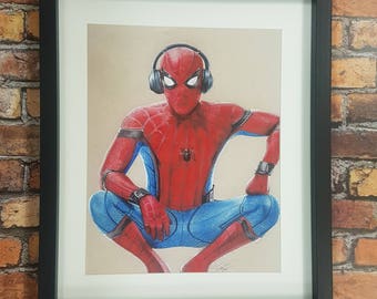 Hand Dawn Spider-man Homecoming Spiderman Framed Print