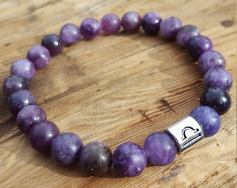 Libra Zodiac Bracelet Lepidolite Bracelet Yoga Bracelet Meditation Bracelet Healing Bracelet Stone Bracelet Chakra Bracelet Libra Birthstone
