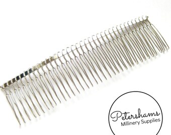 14cm (5.5") Extra Large Silver Plated Metal Hair Comb / Tiara Comb for Fascinators & Millinery