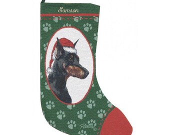 Doberman Dog Personalized Christmas Stocking
