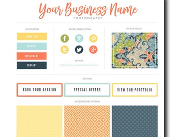 Blog marque Kit, Kit de Blog, image de marque Kit, Kit de Blogger, boutons sociaux, page d’accueil de Tabs, modèles, Blog Design Kit, Blog graphique, vert pomme
