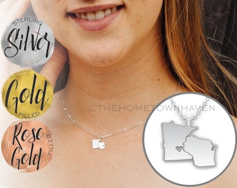 Wisconsin Minnesota Necklace - Minnesconsin necklace, Wisconsin necklace, Minnesota Wisconsin, Minnesota necklace