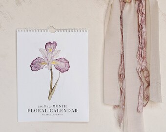 2018 Floral Watercolor Calendar