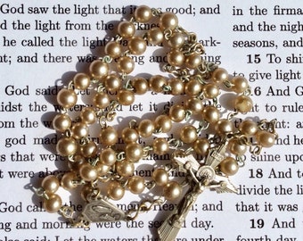 St Bernadette Rosary, Our Lady of Lourdes, Vintage Rosary Beads, Lourdes Rosary Beads, Catholic Rosary Bead, Rosary Beads, Pearl Rosary Bead