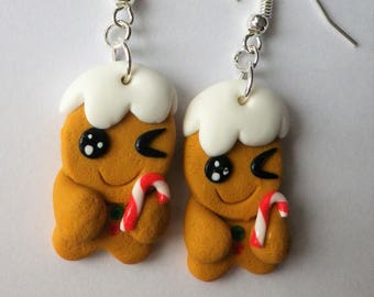 theme earrings Christmas gingerbread spice gingerbread funny