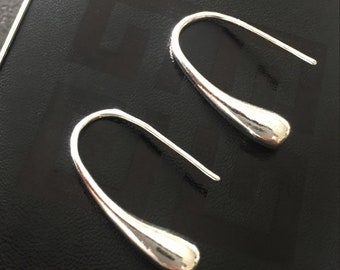 925 Sterling Silver Drop Earrings, Simple Silver Earrings