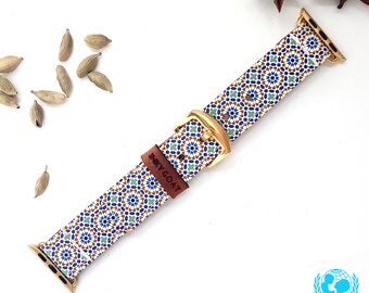 Moorish Leather Apple Watch Band 38mm, 42mm // Handmade Apple Watch Strap iWatch Band iWatch Strap Wearable Tech Christmas Gift