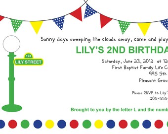 Sesame Street Birthday Party Invitation