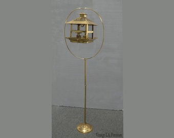 Vintage Hendryx Rustic Gold Bird Cage on Floor Stand