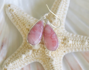 Pink Opal Dangle Earrings