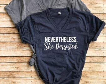 Unisex Heather T-Shirt Nevertheless She Persisted Shirt - Nevertheless T Shirt