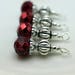 Red Crystal and Silver Ribbed Bead Earring Dangle, Necklace Pendant, Wedding Jewelry, Bridemaid Charms, Jewelry Making