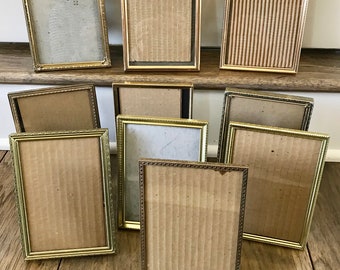 Brass Frames Gold Picture Frames 5x7 Frames Vintage Frames Old Frames Table Number Holders Wedding Table Number Stands Table Number Frames